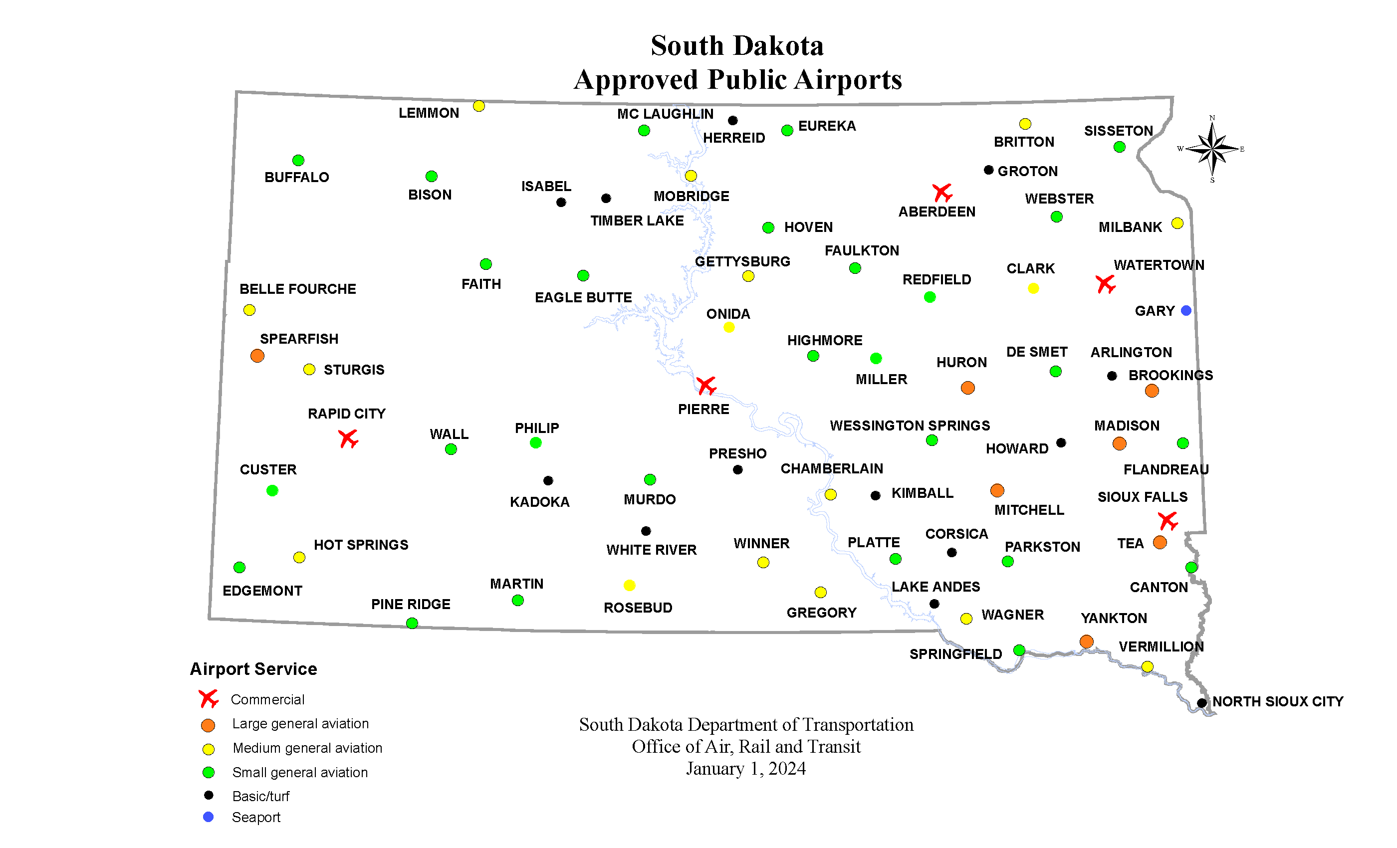 Airport Information SD Aero Airports January 1 2024 